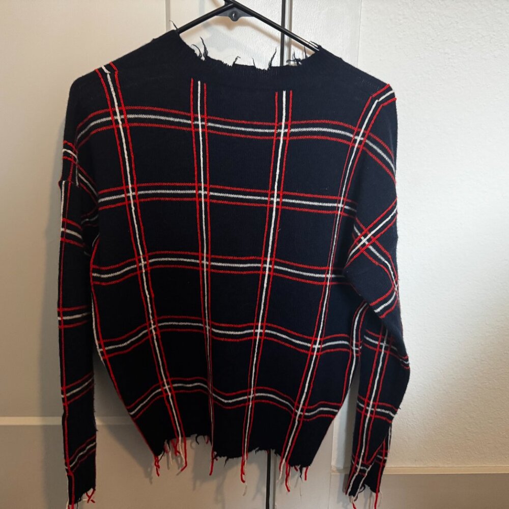 Scripted Plaid Sweater - Picture 2 of 3